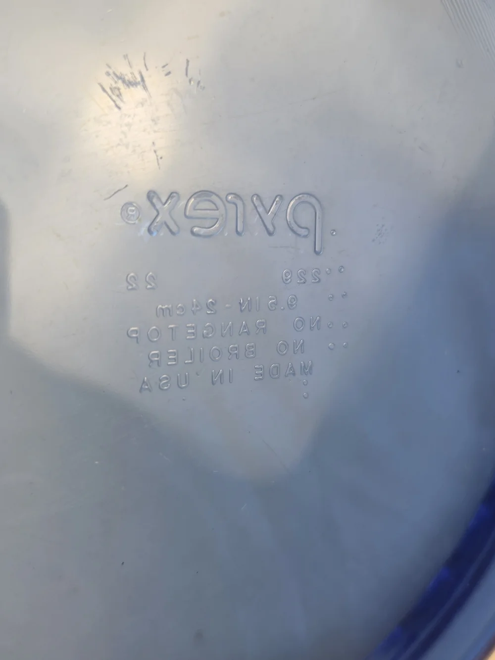 Pyrex Cobalt Blue Glass 9.5